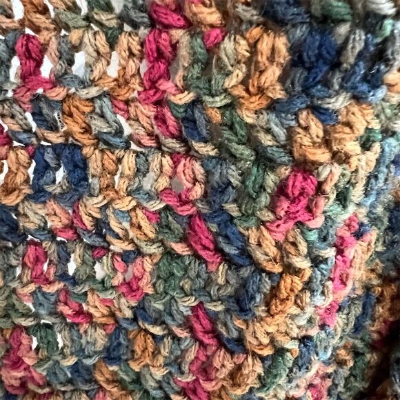 Hand-Knitted Multicolor Scarf Women’s Boho Crochet Festival Party Casual Winter - Picture 4 of 4